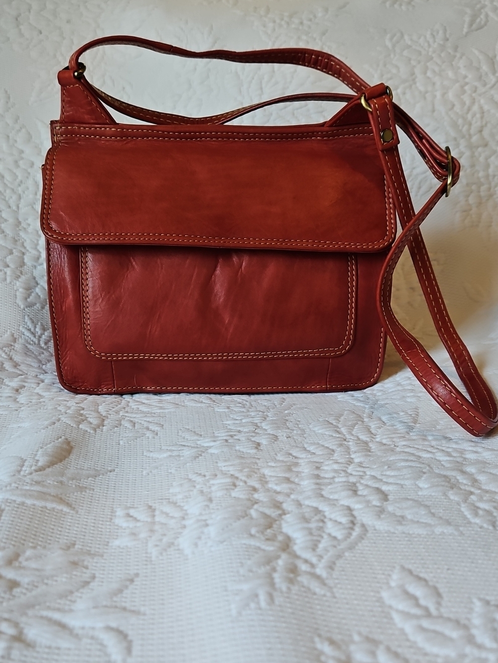 Crossbody Red Leather Purse by Chaos